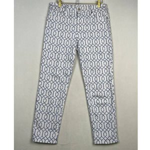 So‎ Slimming Girlfriend Crop by Chico's, Size 0 (Normal Size 4) Blue and White